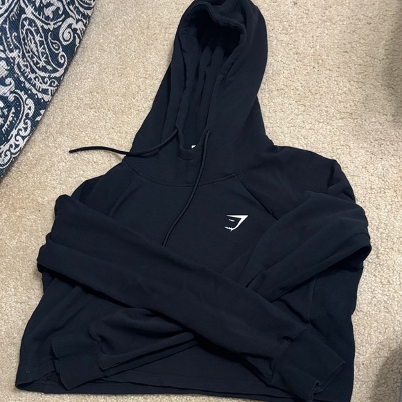 Gymshark Other - Gymshark Black Pullover Hoodie with White Logo